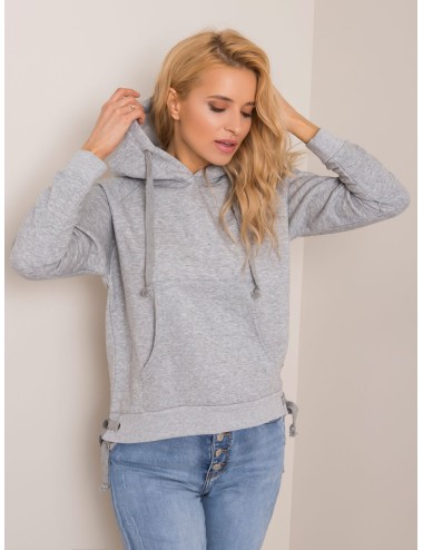 NIE ZNASZ MNIE Bluza ecru kangurka z kapturem