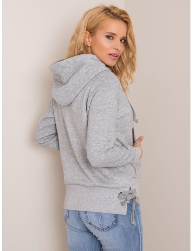 NIE ZNASZ MNIE Bluza ecru kangurka z kapturem