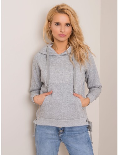 NIE ZNASZ MNIE Bluza ecru kangurka z kapturem