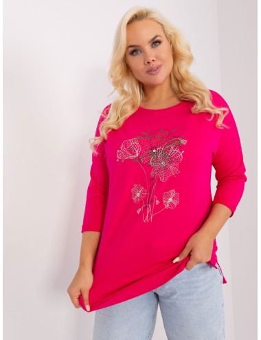Damska bluzka plus size z rękawem 3/4