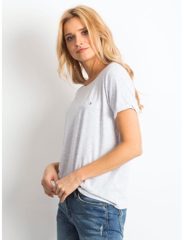Bawełniany melanżowy t-shirt damski basic