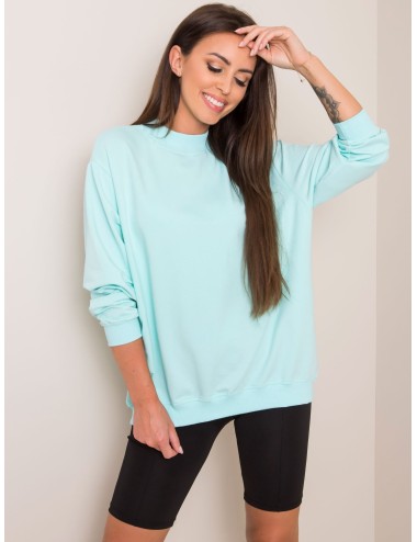 Miętowa bawełniana bluza basic