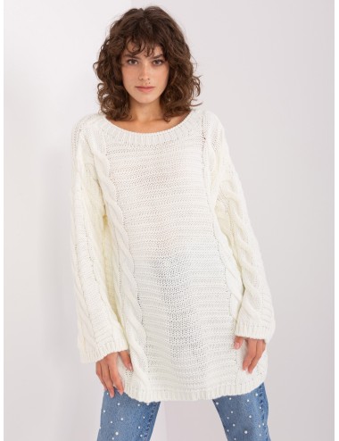 Sweter z warkoczami z dodatkiem wełny