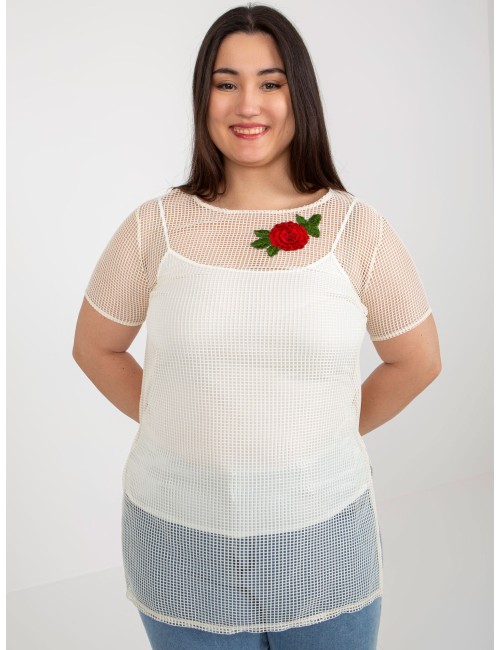 Dwuczęściowa bluzka plus size z naszywką