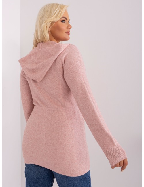 Długi sweter plus size z suwakiem