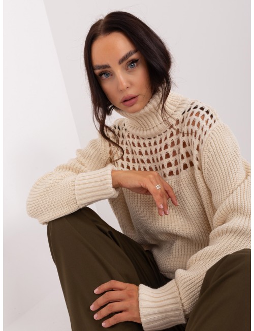 Dzianinowy sweter z golfem