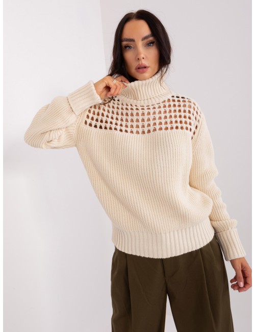 Dzianinowy sweter z golfem