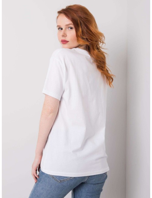T-shirt damski z nadrukiem i aplikacją