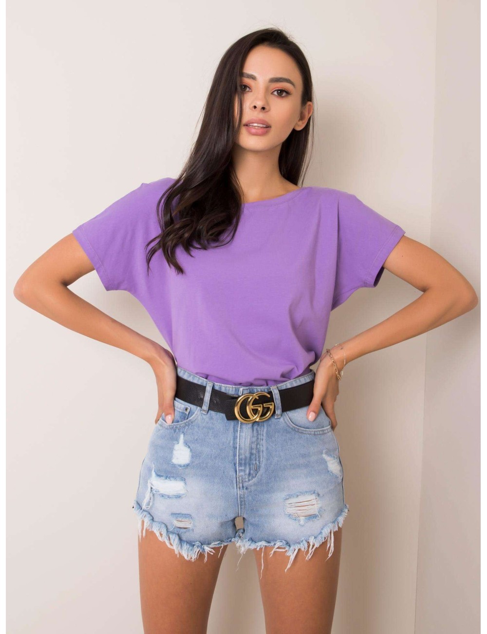 T-shirt z dekoltem z tyłu