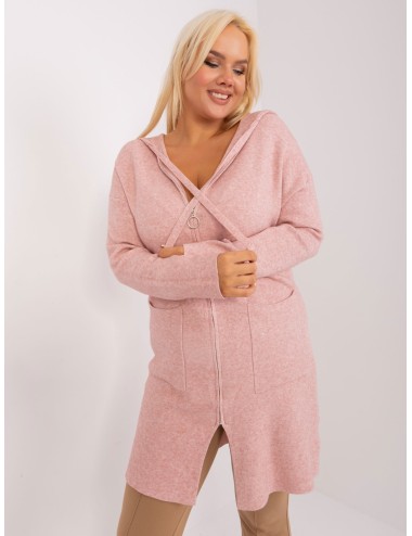 Rozpinany sweter plus size z wiskozą