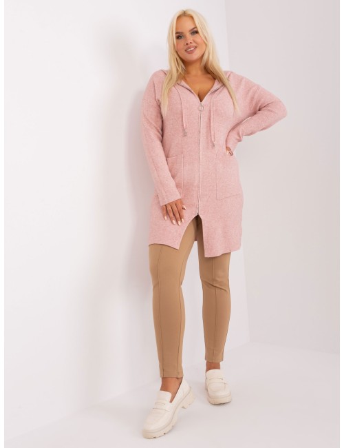 Rozpinany sweter plus size z wiskozą