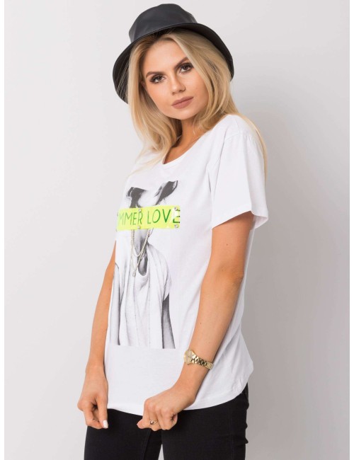 T-shirt z bawełny z aplikacjami