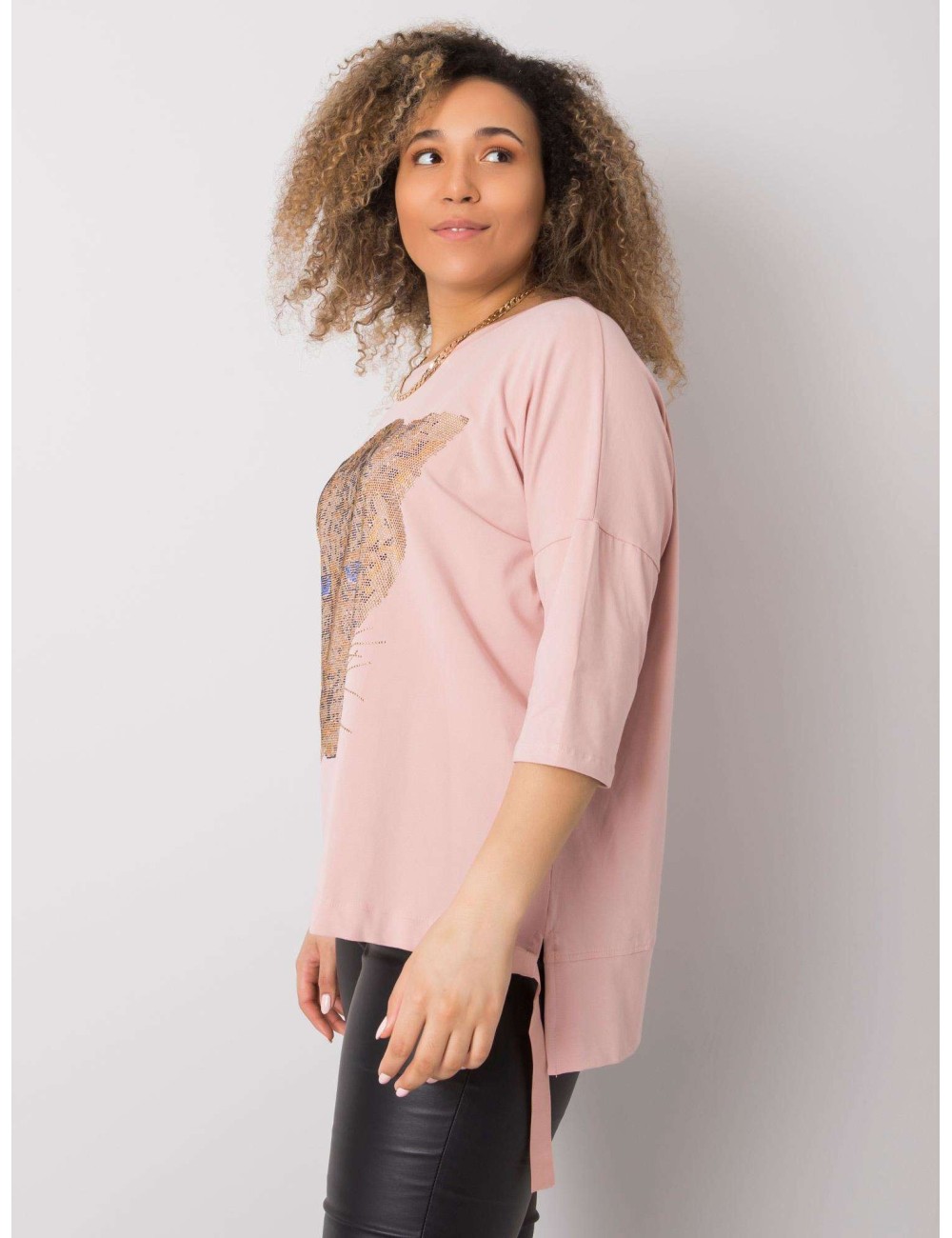 Damska bluzka plus size z aplikacją