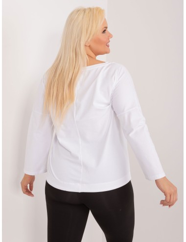 Kawowa bluzka plus size z bawełny