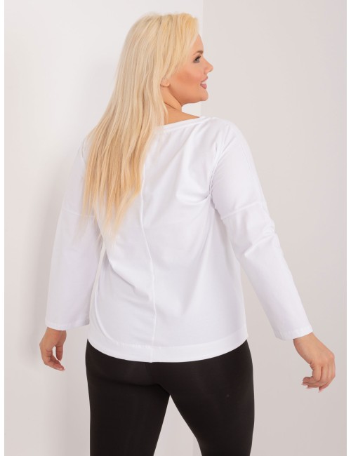 Kawowa bluzka plus size z bawełny