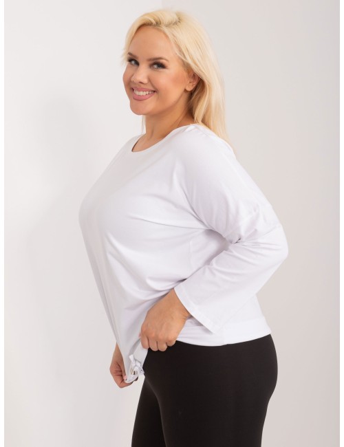 Kawowa bluzka plus size z bawełny