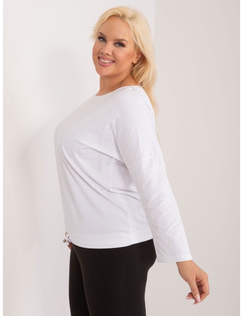 Kawowa bluzka plus size z bawełny