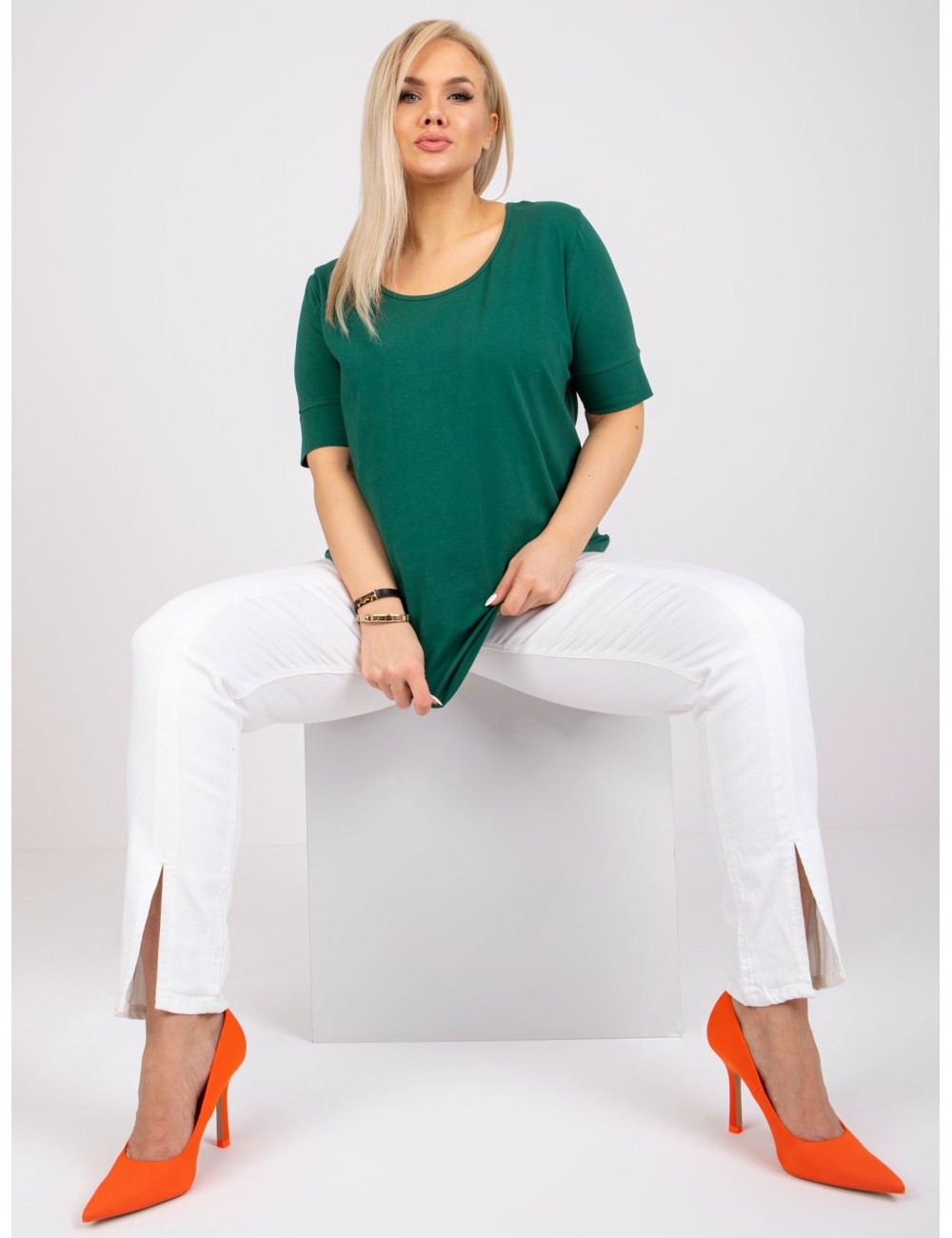 Bawełniany t-shirt damski plus size