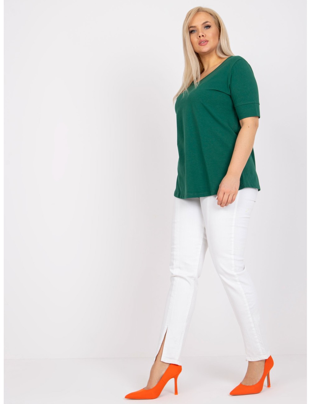 Bawełniany t-shirt damski plus size
