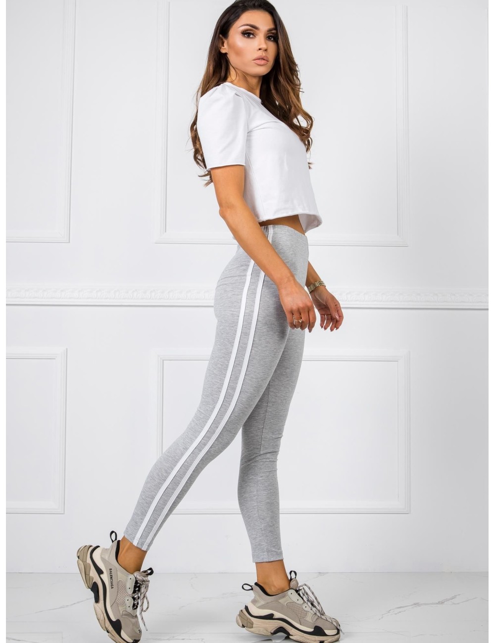 Legginsy damskie z lampasami