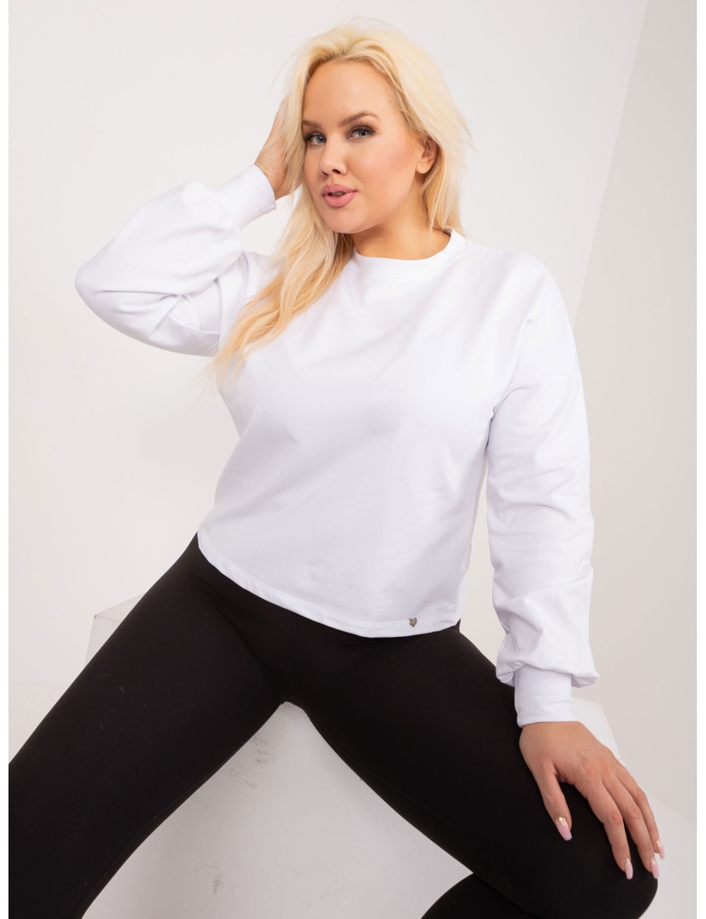 Gładka bluza plus size