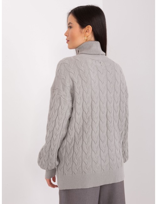 Sweter z golfem z dodatkiem wiskozy