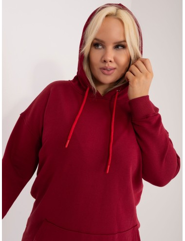 Melanżowa bawełniana bluza plus size z kapturem