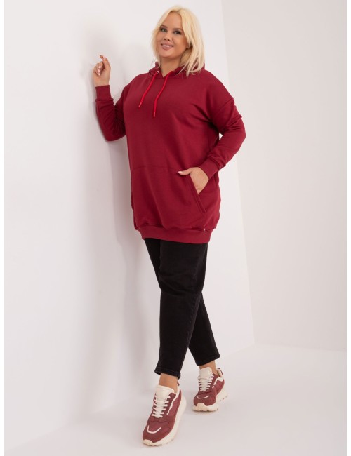 Melanżowa bawełniana bluza plus size z kapturem