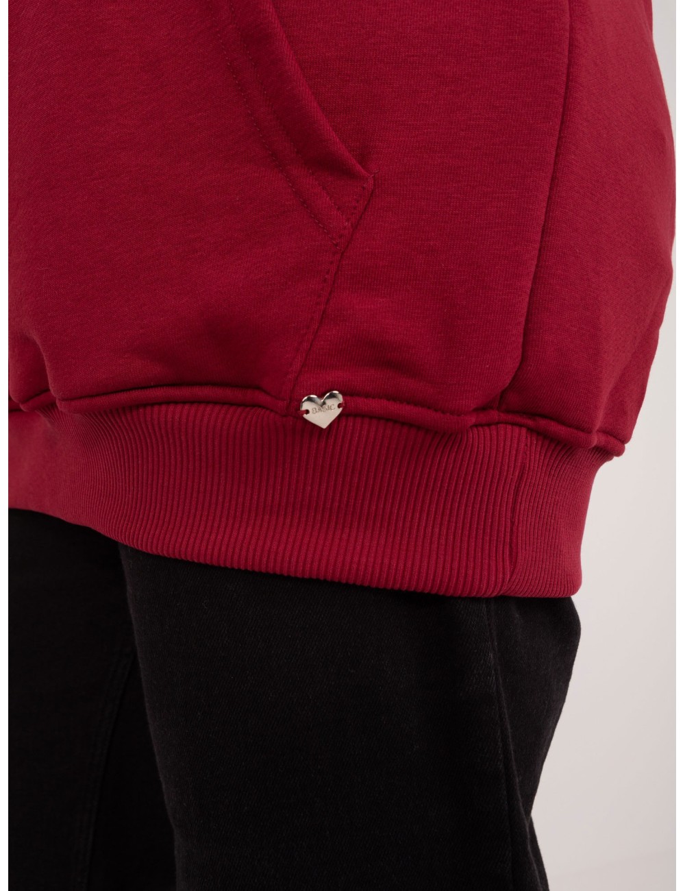Melanżowa bawełniana bluza plus size z kapturem