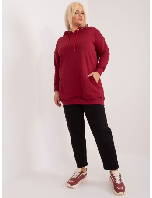 Melanżowa bawełniana bluza plus size z kapturem