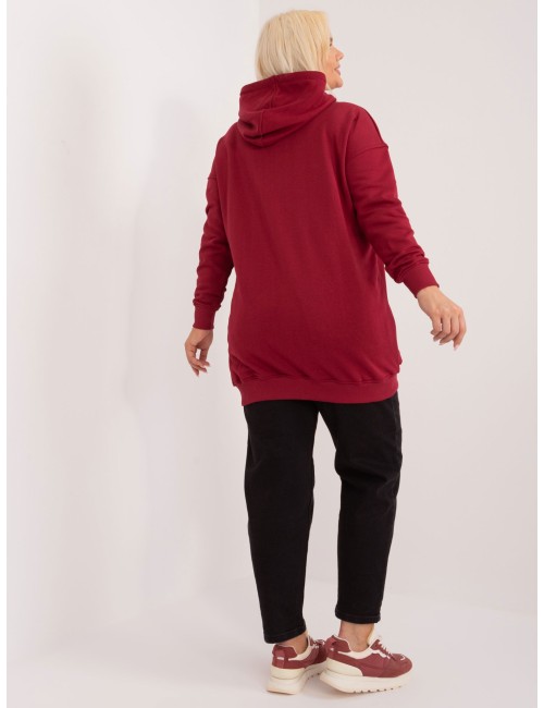 Melanżowa bawełniana bluza plus size z kapturem