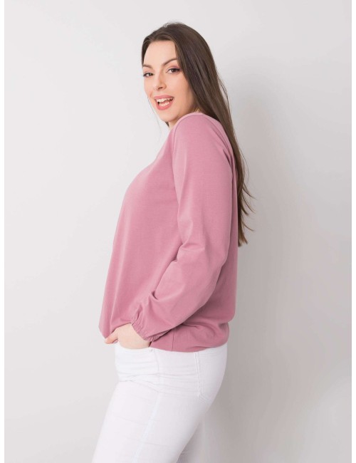 Brudnoróżowa bluzka plus size z bawełny