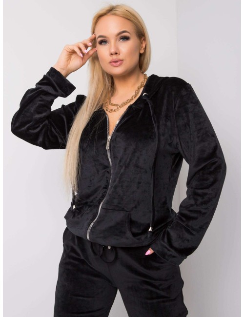 Welurowy komplet plus size z bluzą z kapturem Michell