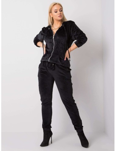Welurowy komplet plus size z bluzą z kapturem Michell