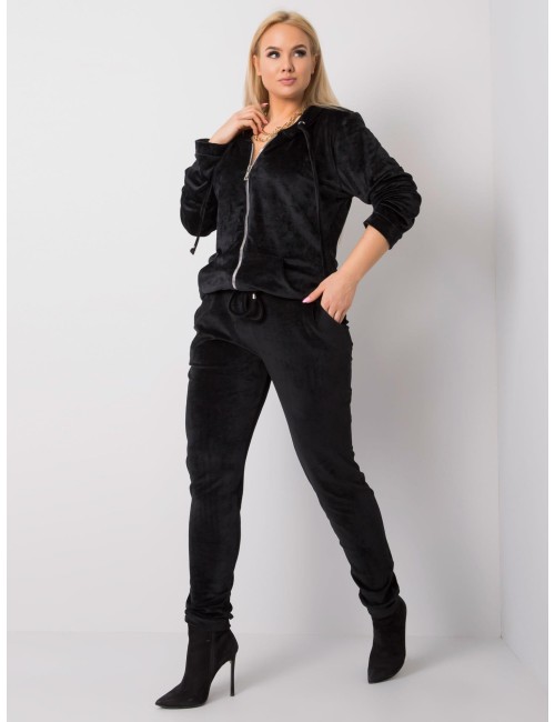Welurowy komplet plus size z bluzą z kapturem Michell