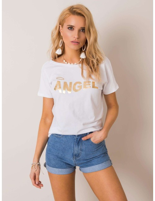 RUE PARIS Biały t-shirt z napisem