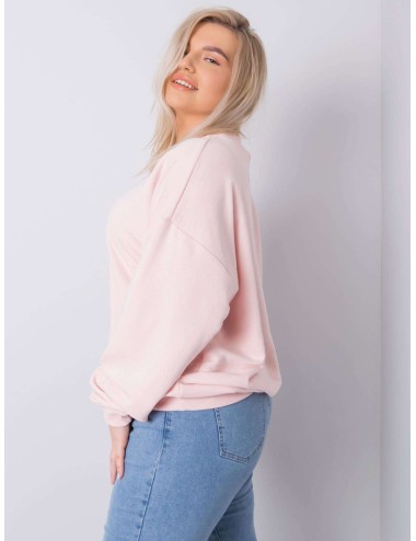 Brudnoróżowa bluza plus size bez kaptura