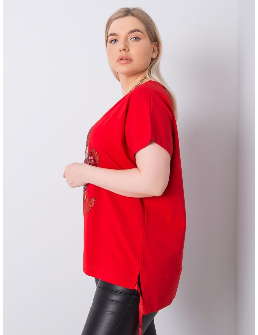 Bluzka plus size z dżetami