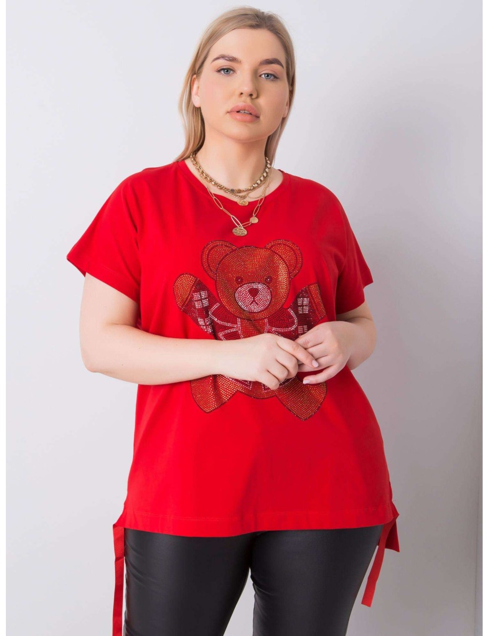 Bluzka plus size z dżetami