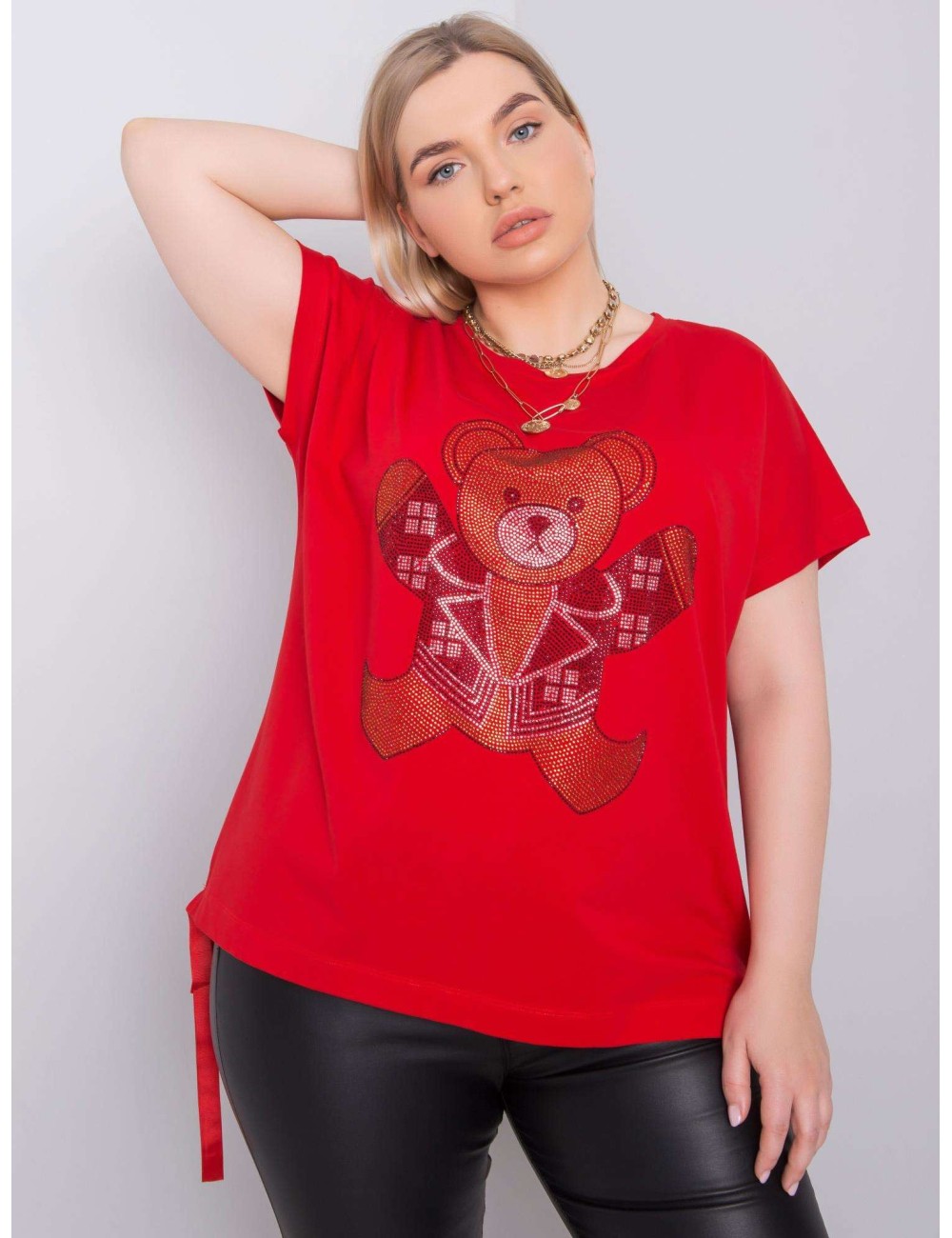Bluzka plus size z dżetami