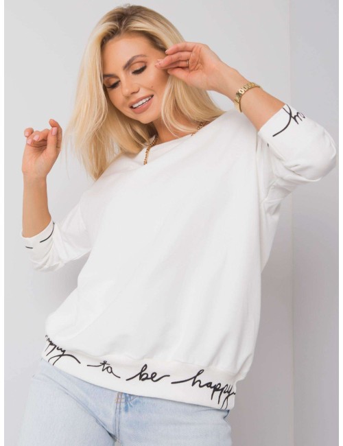 Zielono-czarna gładka bluza plus size z napisami Charliza