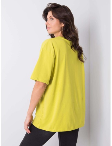 RUE PARIS Ciemnożółty t-shirt bawełniany