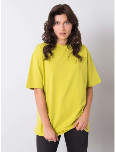 RUE PARIS Ciemnożółty t-shirt bawełniany