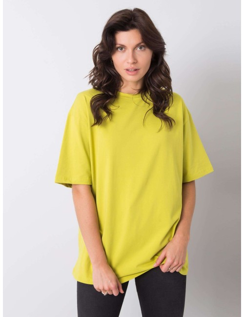 RUE PARIS Ciemnożółty t-shirt bawełniany