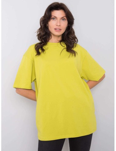 RUE PARIS Ciemnożółty t-shirt bawełniany