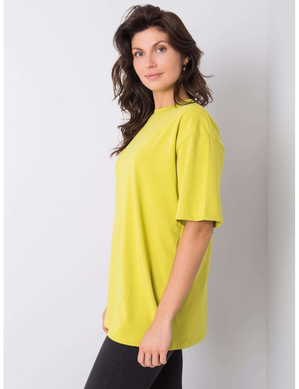RUE PARIS Ciemnożółty t-shirt bawełniany
