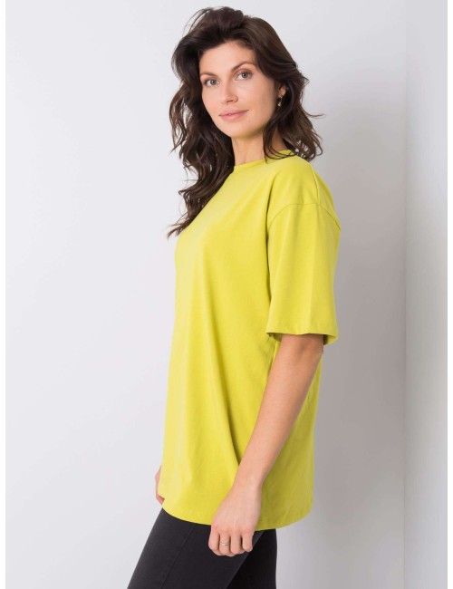 RUE PARIS Ciemnożółty t-shirt bawełniany