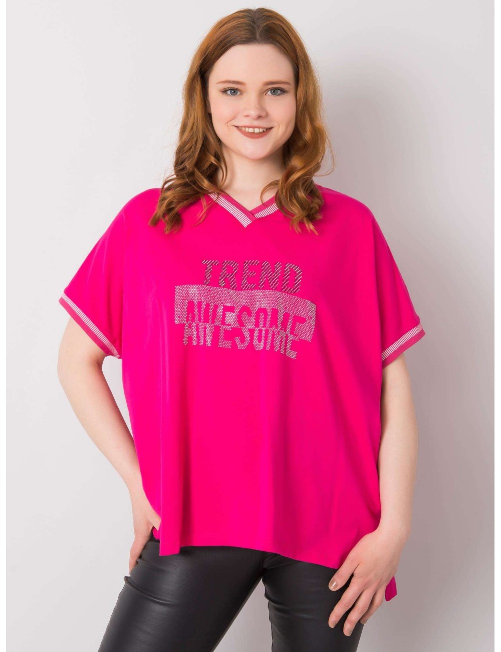 Damska bluzka plus size z aplikacją