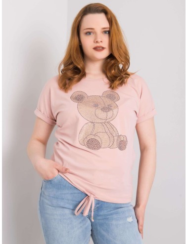 Khaki bluzka plus size z troczkami