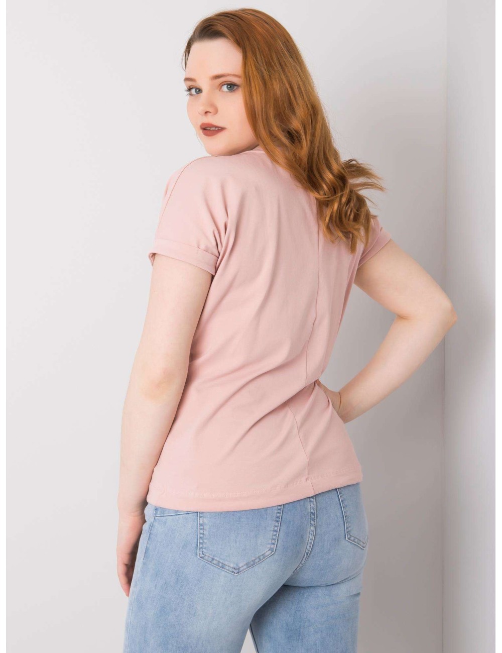Khaki bluzka plus size z troczkami